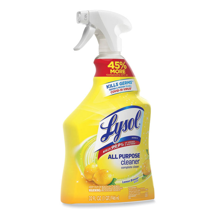Ready-To-Use All-Purpose Cleaner, Lemon Breeze, 32 Oz Spray Bottle, 12/carton