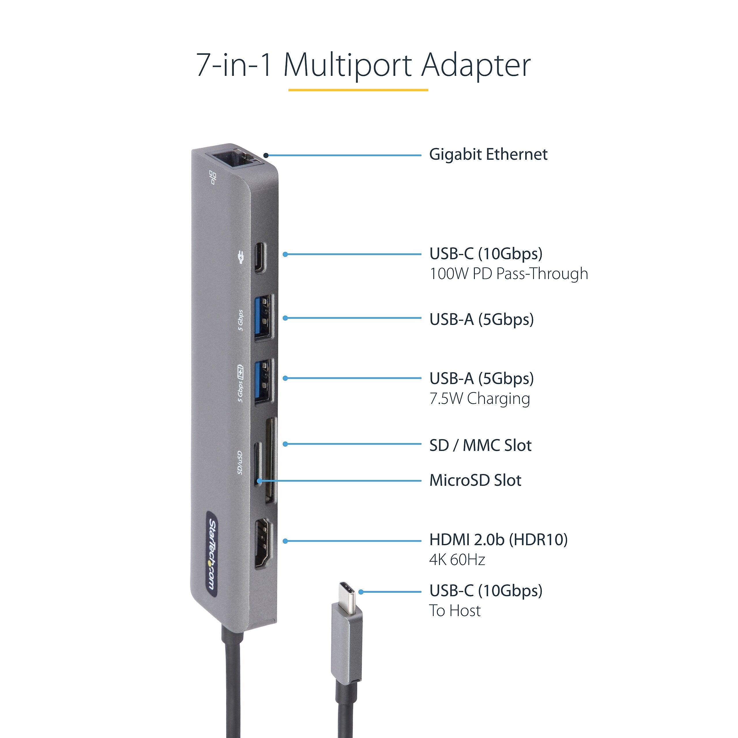 StarTech USB C Multiport Adapter for USB-C Laptop/Tablet (DKT30CHSDPD1)