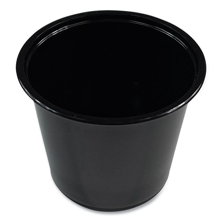 Souffle/Portion Cups, 5.5 oz, Plastic, Black, 2,500/Carton