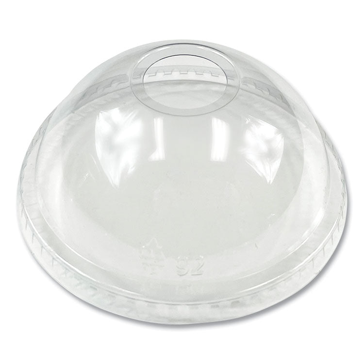 PET Cold Cup Dome Lids, Fits 9 oz Squat/12 oz Cold Cups, Plastic, Clear, 1,000/Carton