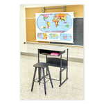 Alphabetter Adjustable-Height Student Stool, Backless, Supports Up To 250 Lb, 35.5" Seat Height, Black