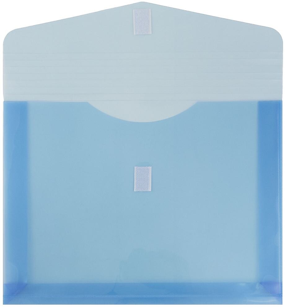 JAM Paper Premium Plastic Document File, Letter, Blue, 3/Pack (218V2BUX3)