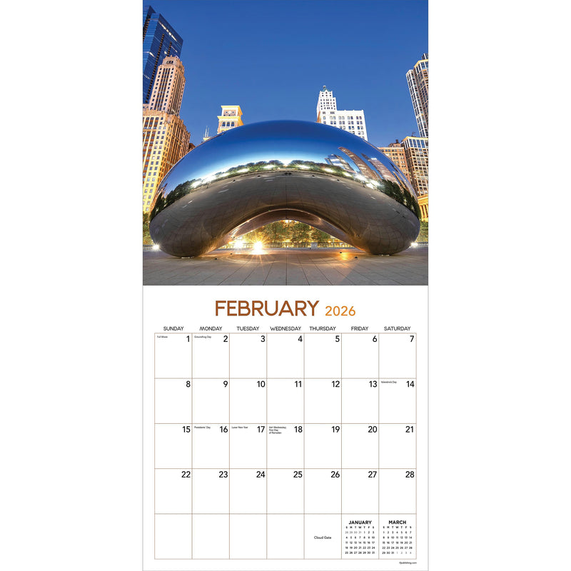 2026 TF Publishing Chicago 12" x 12" Monthly Wall Calendar, Multi (26-1036)
