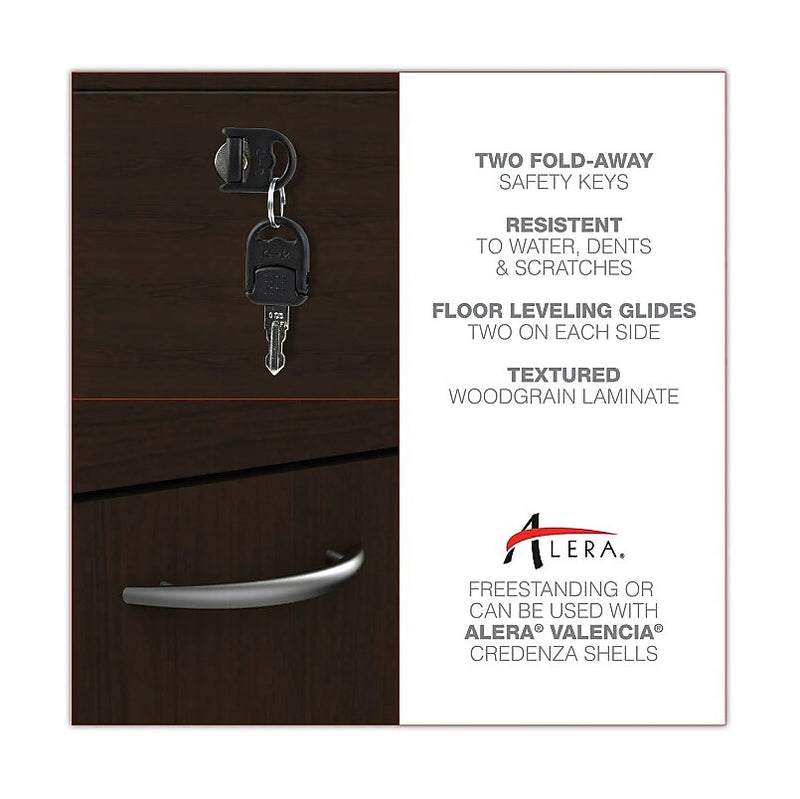 Alera Valencia Series Two Drawer Lateral File, 34w X 22 3/4d X 29 1/2h, Espresso