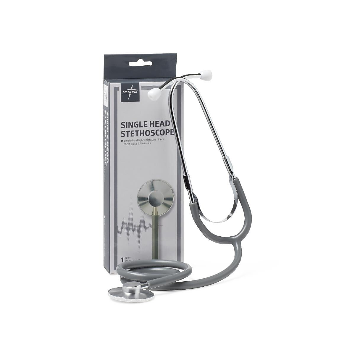 Medline Single Head Stethoscope, 22", Gray (MDS926102)