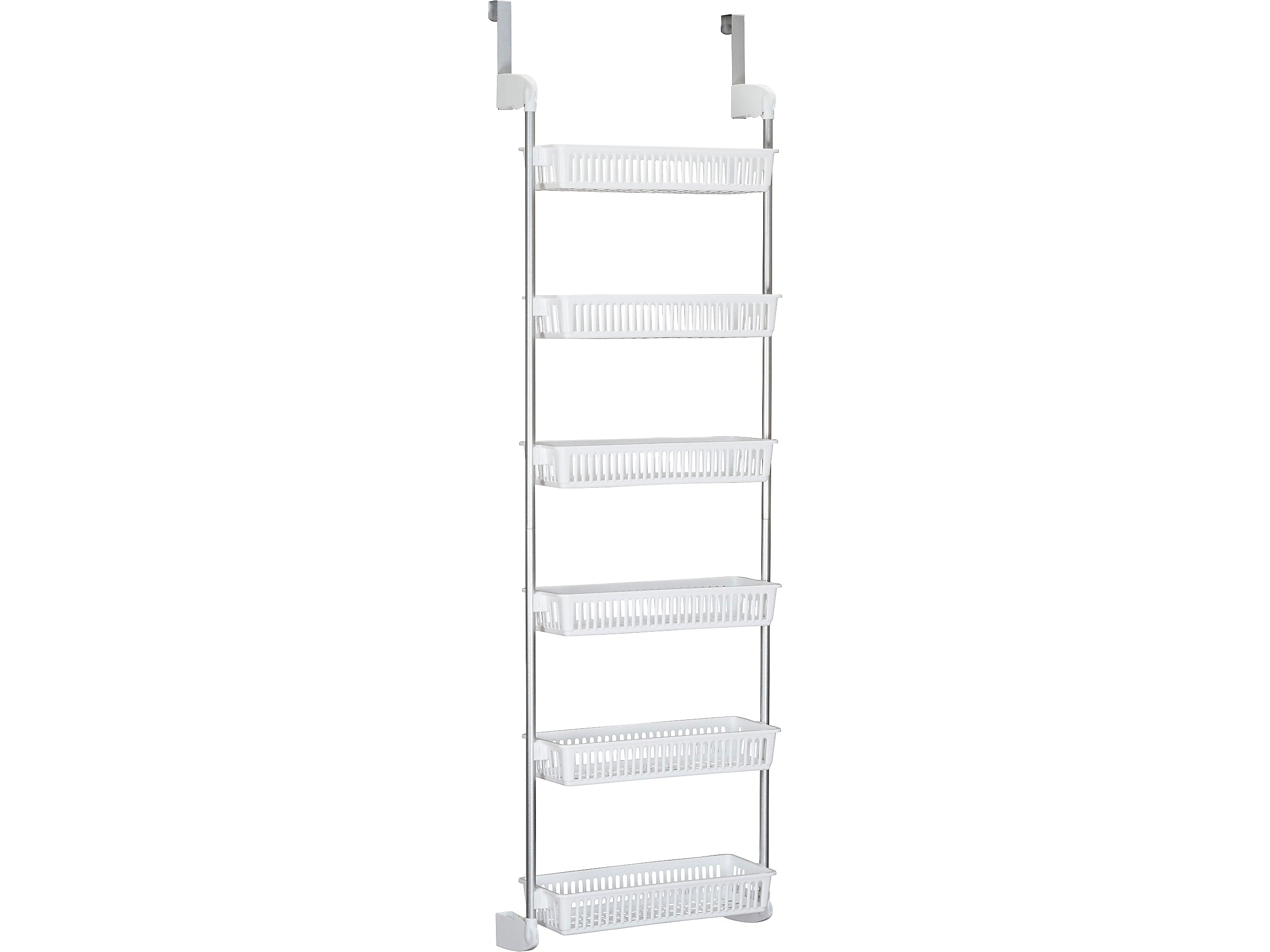 Household Essentials 6-Shelf Plastic Over-the-Door Storage Rack, 18", White (2154-1)