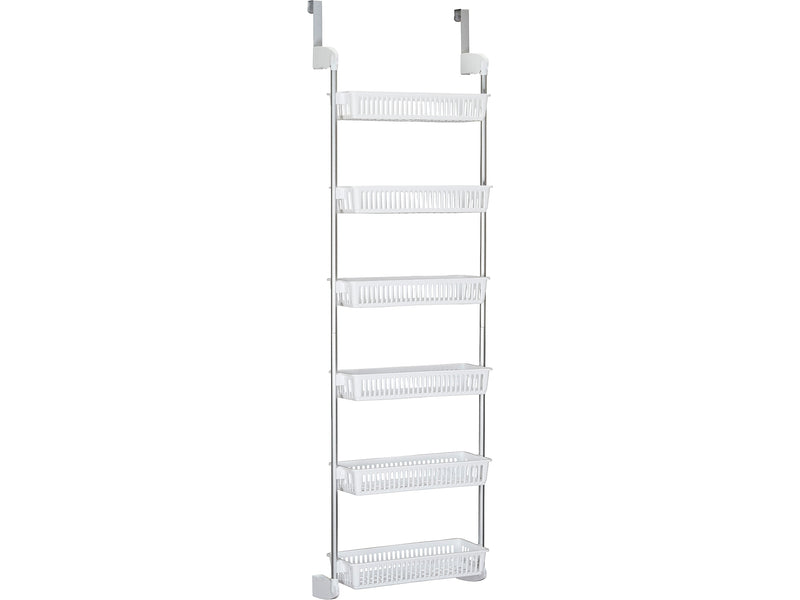 Household Essentials 6-Shelf Plastic Over-the-Door Storage Rack, 18", White (2154-1)