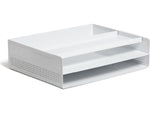 U Brands The Perforated Collection Metal Front Loading Letter Tray, Letter Size, White (5718U01-06)