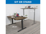 Mount-It! Ultimate 55"W Electric Rectangular Adjustable Standing Desk, Adrift/Black (MI-18080)
