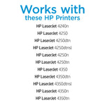 HP 42A Black Standard Yield Toner Cartridge, Prints Up to 10,000 Pages (Q5942A)