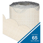Carson Dellosa Education Linen Rolled Scalloped Borders, 3" x 65', Linen, 3/Bundle (CD-108505-3)