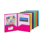 Smead™ Poly Two-Pocket Folders, 100-Sheet Capacity, 11 x 8.5, Assorted, 6/Pack