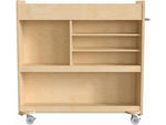 Flash Furniture Bright Beginnings Mobile 9-Section Storage Cart, 31.75"H x 33"W x 15.75"D, Natural Birch Plywood