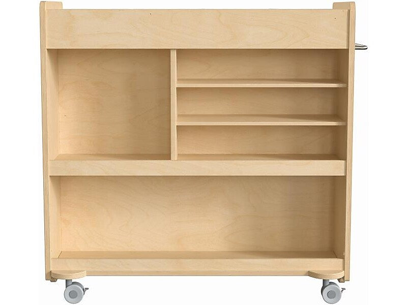 Flash Furniture Bright Beginnings Mobile 9-Section Storage Cart, 31.75"H x 33"W x 15.75"D, Natural Birch Plywood