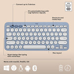 Logitech Pebble 2 Wireless Keyboard and Optical Mouse Combo, Tonal Blue (920-012202)