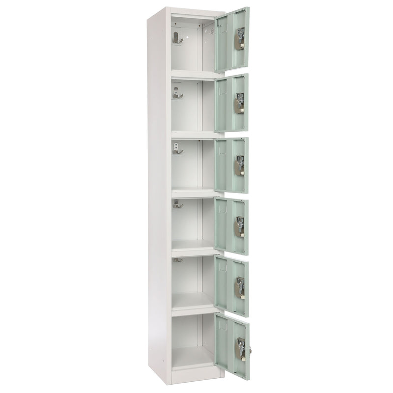 AdirOffice 72" 6-Tier Misty Green Storage Locker, 4/Pack (ADI629-206-MGRN-PKG-4)