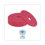 Premiere Pads 14" Buffing Floor Pad, Red, 5/Carton (BWK4014RED)