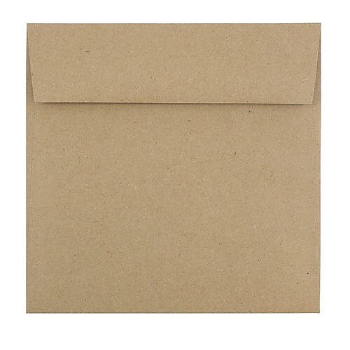 JAM Paper Specialty Envelope 6 1/2" x 6 1/2", Brown Kraft, 100/Pack (63131150d)