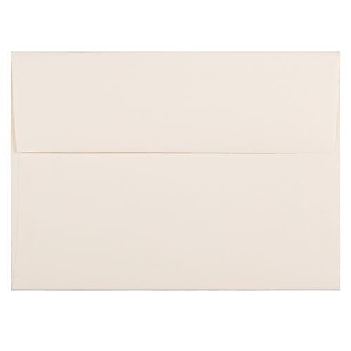 JAM Paper A7 Booklet Envelope 5 1/4" x 7 1/4", Natural White Linen, 100/Pack (82011d)