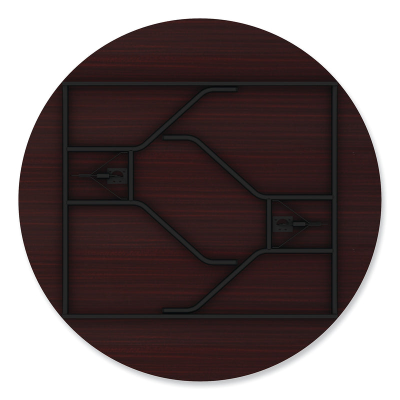 Alera® Round Wood Folding Table, 59 dia x 29.13h, Mahogany (ALEFT7260DMY)