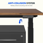 FlexiSpot E7COMMERCIAL 60''W Electric Height Adjustable Standing Desk, Black Walnut/Black(E7BCOM6030-BW)