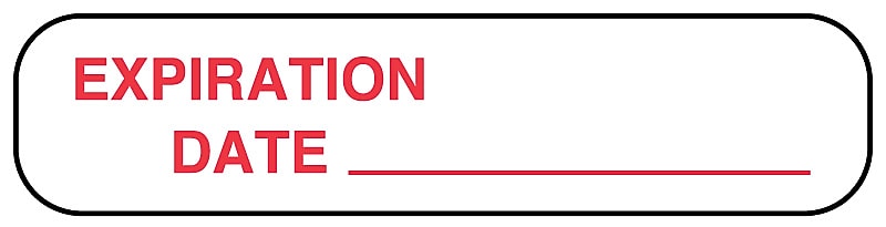 EXP. DATE, Medication Instruction Label, 1-5/8" x 3/8"