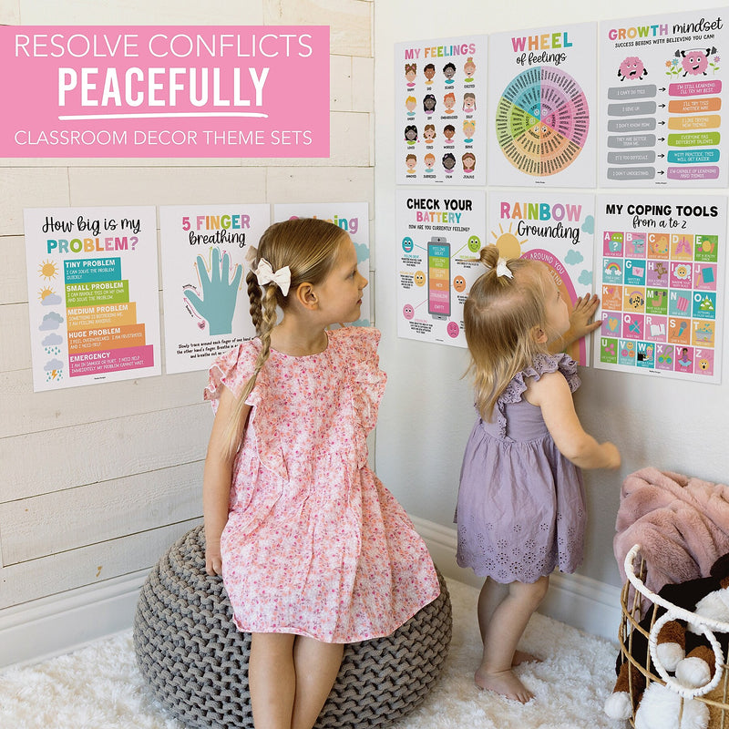 Hadley Designs 11" x 14" Colorful Calming Corner and Feelings Chart Posters, 9/Set (HDDX004ACWTG3)