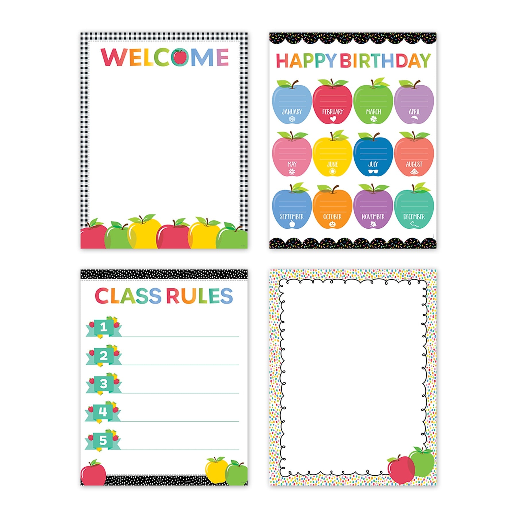 Creative Teaching Press Apple Time Classroom Essentials, 17" x 22", 4/Set (CTP11041)