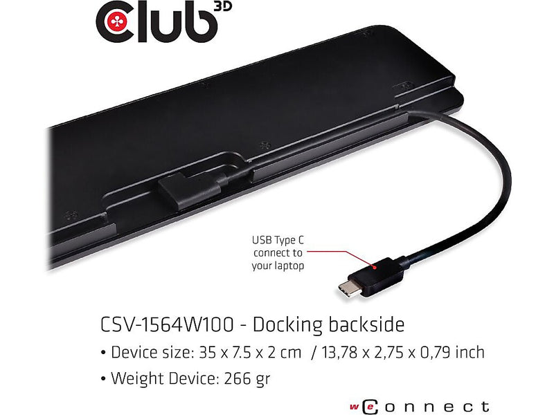 Club 3D Triple Display Charging Docking Station (CSV-1564W100)