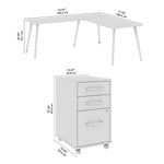 Bush Business Furniture Vista 60"W L Shaped Desk with Mobile File Cabinet, Natural Elm (VST008NESU)
