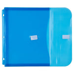 JAM Paper Poly Binder Pocket, 3-Hole Punched, Blue, 12/Pack (218VB1BU)