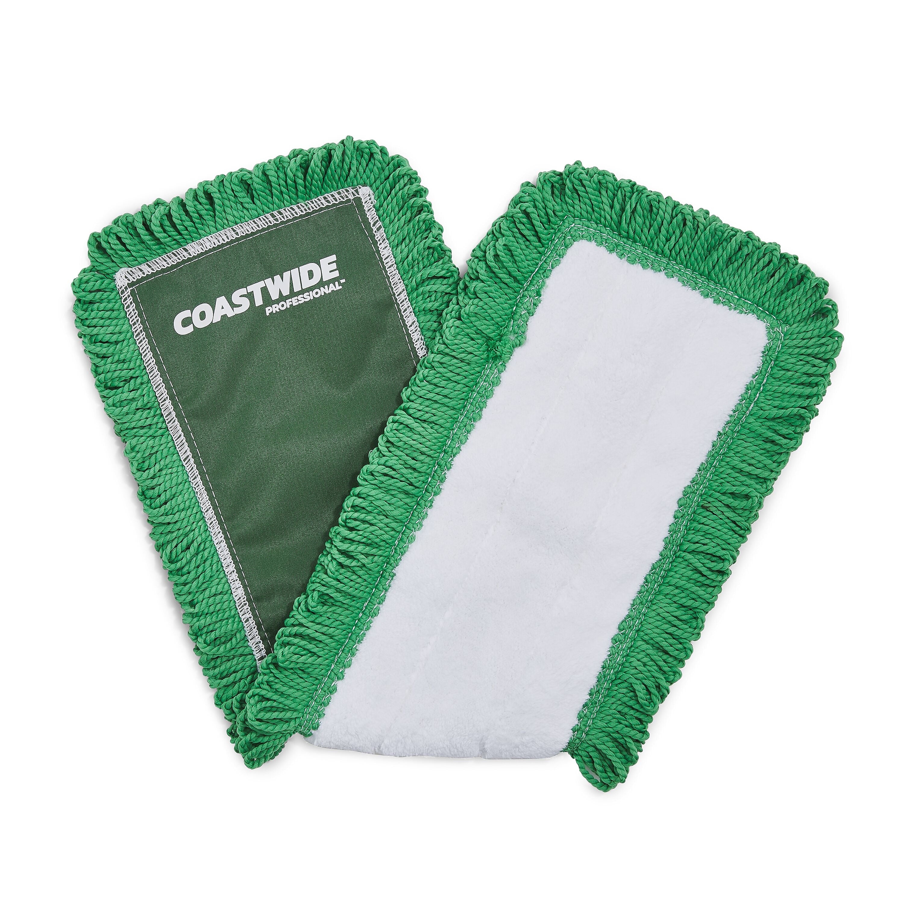 Coastwide Professional™ Looped-End Dust Mop Head, Microfiber, 24" x 5", Green (CW56770)