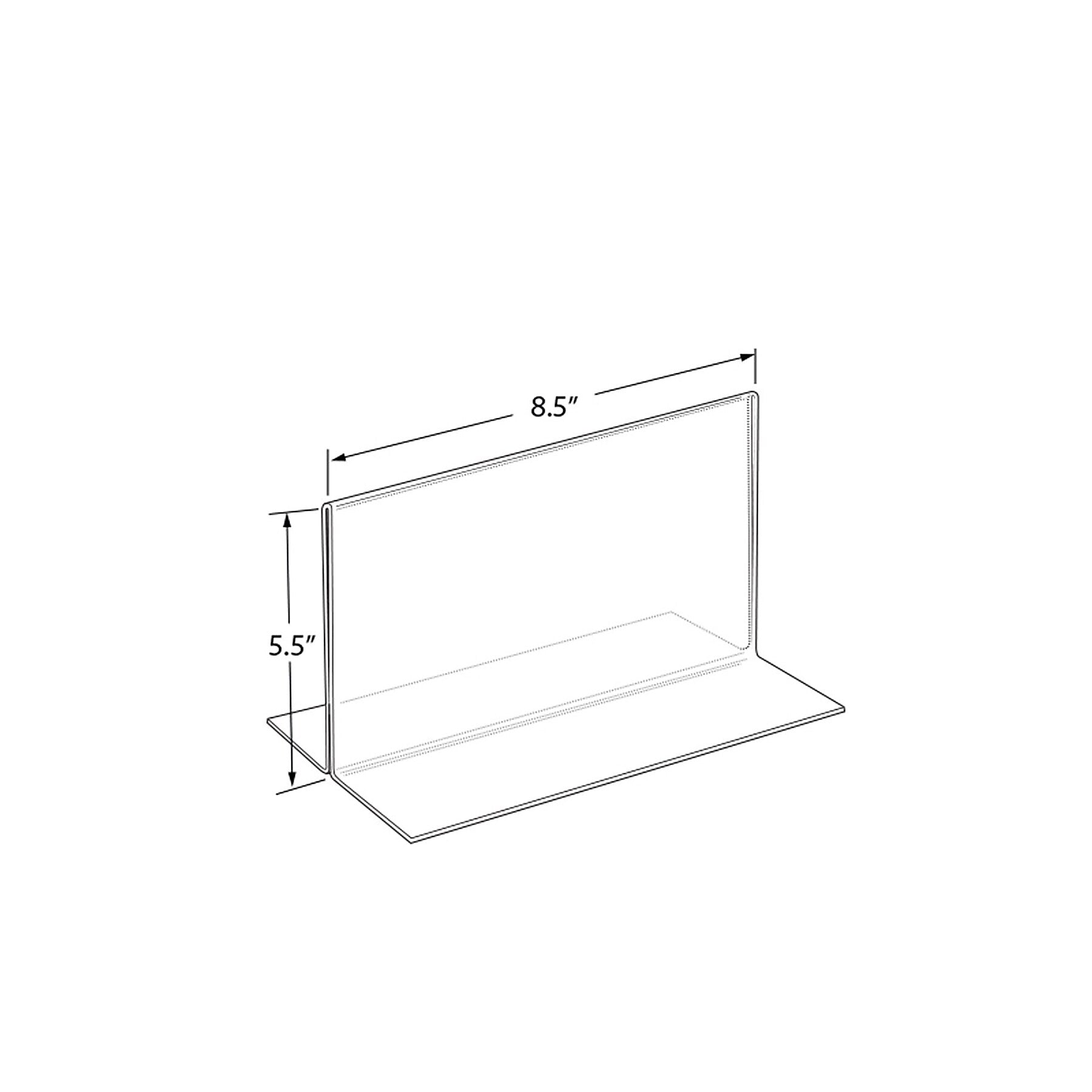 Azar Sign Holder, 8.5" x 5.5", Vertical, Table Top, Clear, Acrylic, 10/Pack (152734)