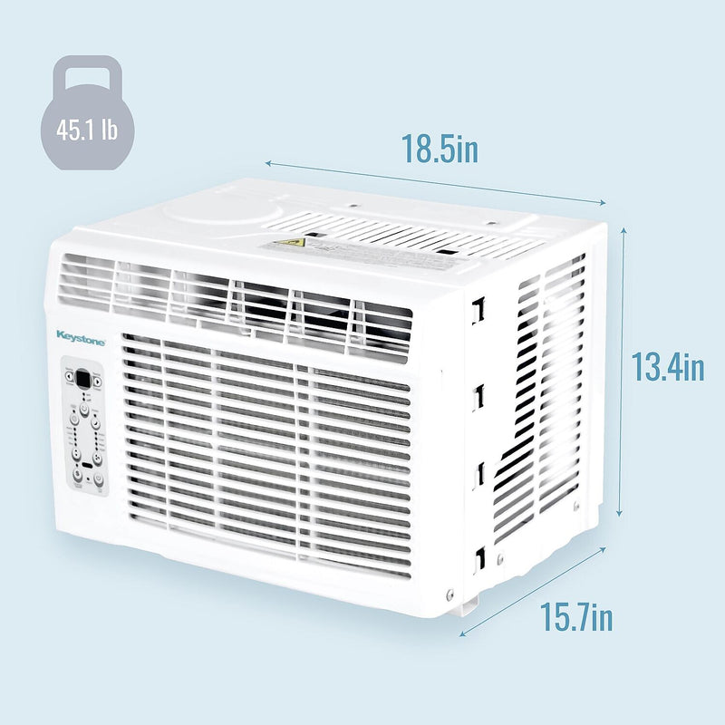 Keystone 6,000 BTU Window-Mounted Air Conditioner with Follow Me LCD Remote Control,White (KSTAW06CE)