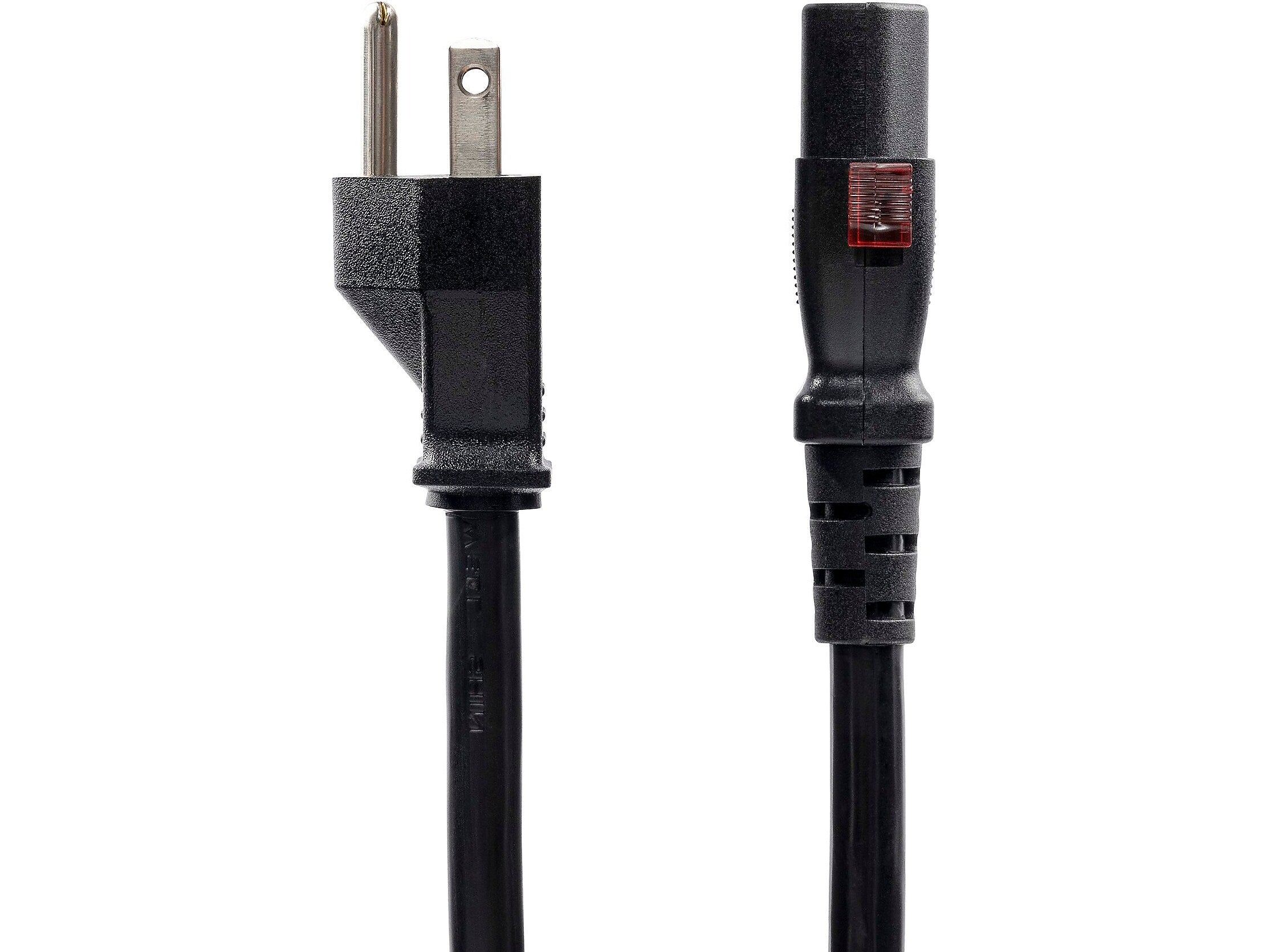 StarTech 12' NEMA 5-15P to Locking C13 Power Cable, Male to Female, Black (27LC-4B00-POWER-CORD)