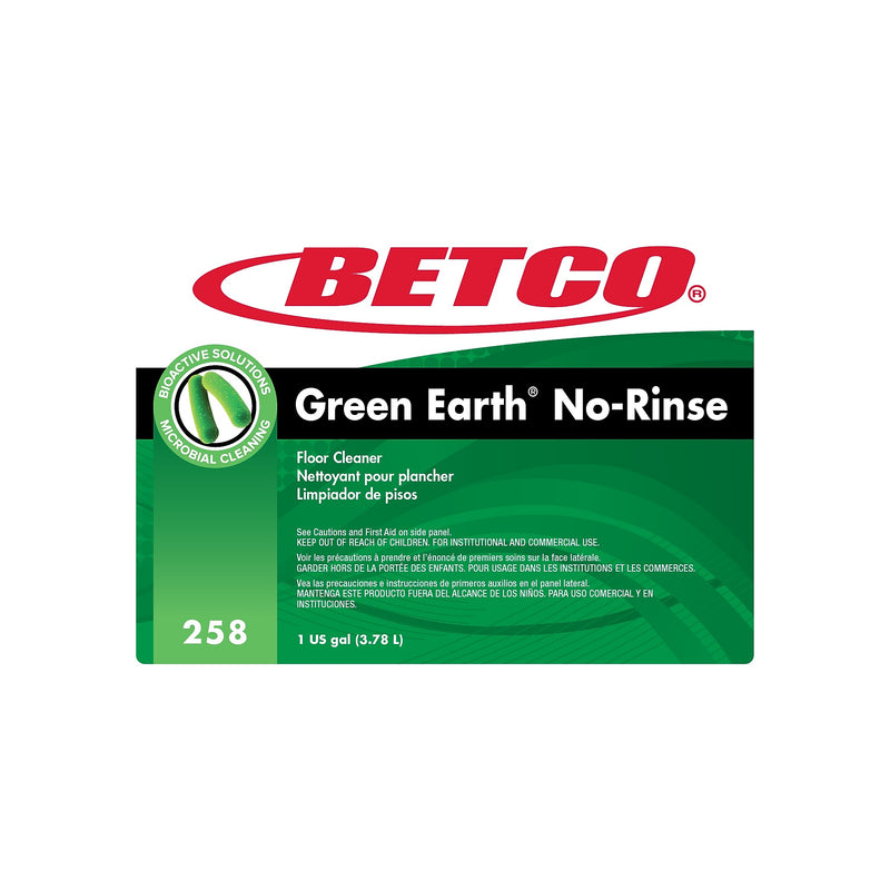 Betco No-Rinse Floor Cleaner, Rain Fresh, 128 Oz., 4/Carton (BET2580400)