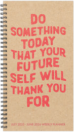 2025-2026 Willow Creek Future Self 3.5" x 6.5" Academic Year Weekly & Monthly Planner, Red/Brown (56875)