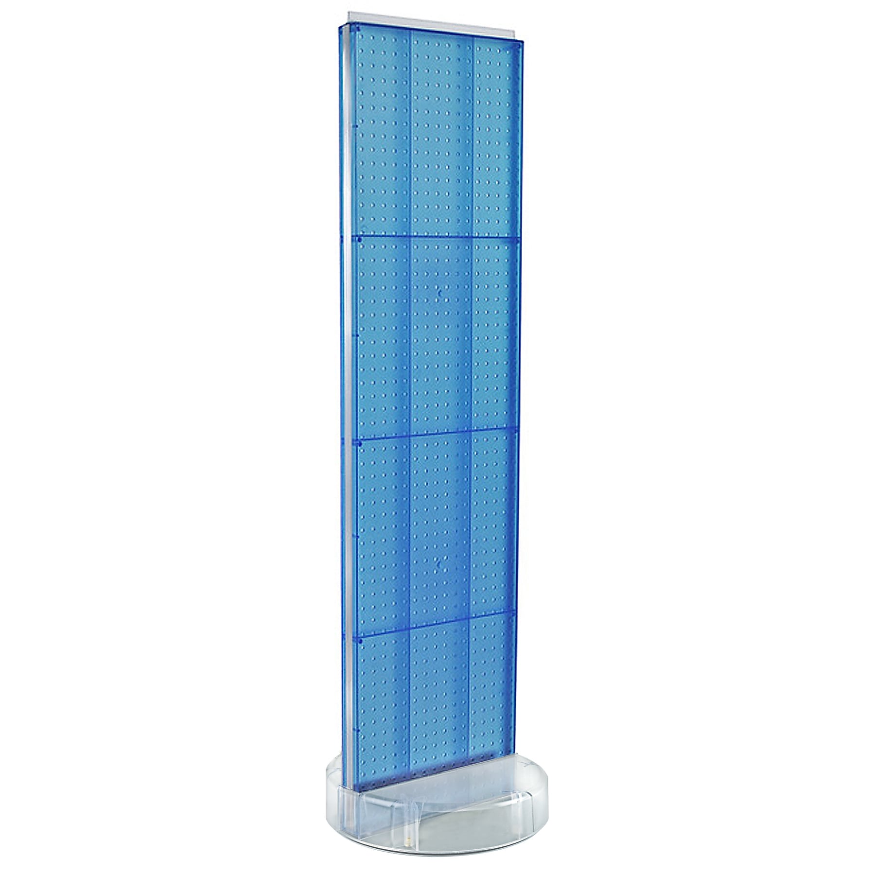 Azar Displays 60” x16” Two-Sided Pegboard Floor Display On a Revolving Round Studio Base, Blue  (700780-BLU)