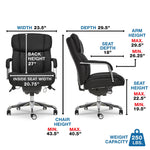 La-Z-Boy Sutherland Ergonomic Faux Leather Swivel Computer and Desk Chair, Black (CHR10048A)