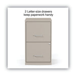 Alera® Soho 2 File-Drawer Vertical Standard File Cabinet, Letter Size, Lockable, 24.1"H x 14"W x 18"D, Putty (2806662)
