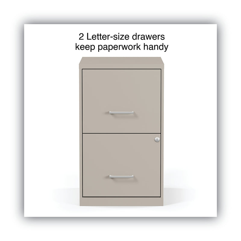 Alera® Soho 2 File-Drawer Vertical Standard File Cabinet, Letter Size, Lockable, 24.1"H x 14"W x 18"D, Putty (2806662)