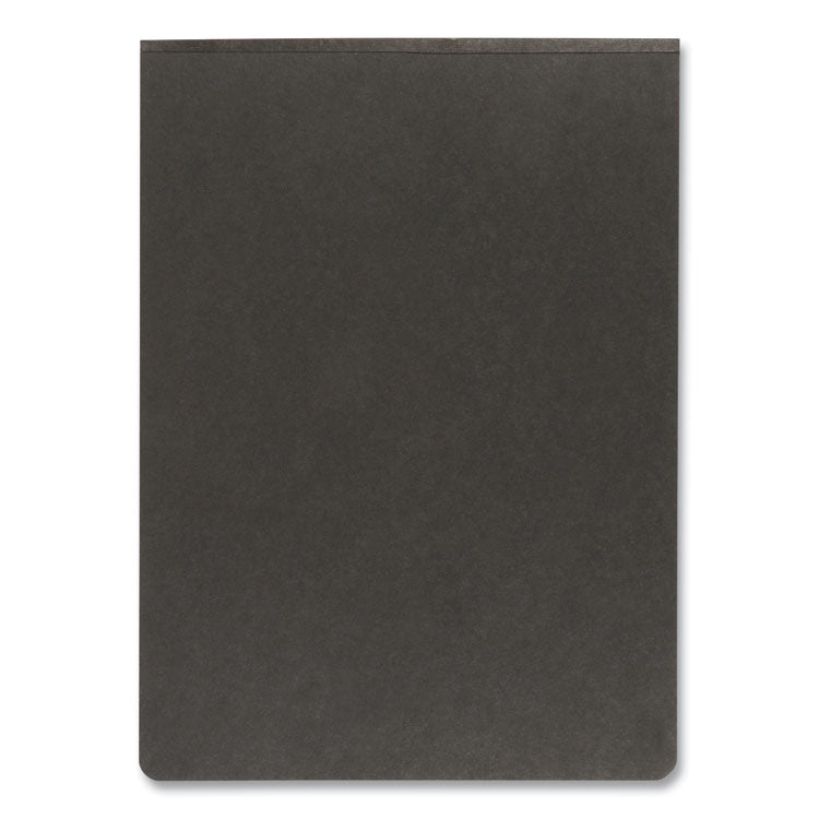 Pressboard Report Cover With Reinforced Top Hinge, Two-Prong Metal Fastener, 2" Capacity, 8.5 X 11, Black/black