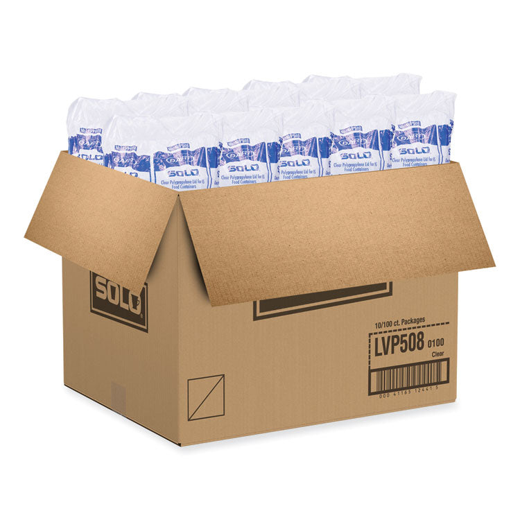 Polypropylene Vented Food Container Lids, For 6 oz to 8 oz Food Containers, Clear, Plastic, 1,000/Carton