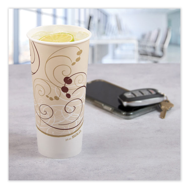 Double Sided Poly Paper Cold Cups, 24 oz, Symphony Design, 50/Sleeve, 20 Sleeves/Carton