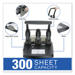 300-Sheet Extra High-Capacity Three-Hole Punch, 9/32" Holes, Black/gray