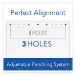 20-Sheet Lighttouch Desktop Two- To Seven-Hole Punch, 9/32" Holes, Silver/black