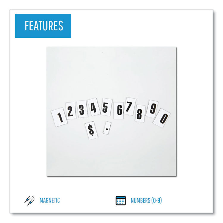 Heavy-Duty Board Magnets, Numbers, 0.75" Tall, Black Characters, 109 Pieces