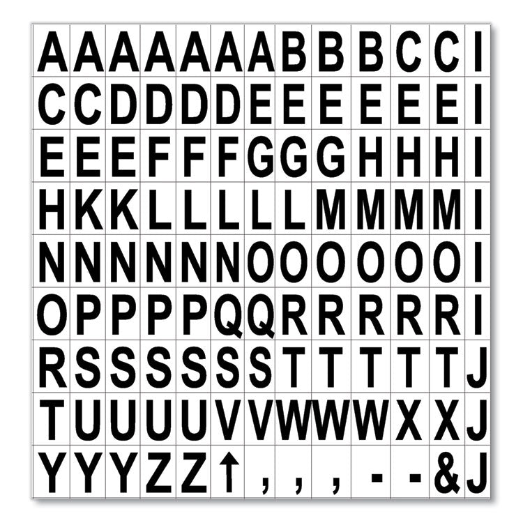 Heavy-Duty Board Magnets, Letters, 0.75" Tall, Black Characters, White Background, 120 Pieces