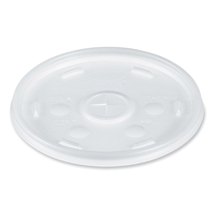 Cold Cup Lids, Fits 8 oz to 32 oz Cold Cups/Containers, Plastic, Translucent, 100/Sleeve, 10 Sleeves/Carton
