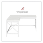 L-Shaped Farmhouse Desk, 58.27" x 58.27" x 29.53", White